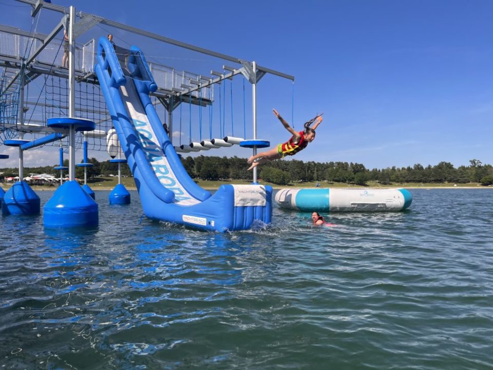 Aquaropa water slide jump
